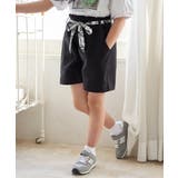 ダークグレー | スカーフベルト付きストレッチキュロット(120~160cm) | ikka