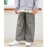 ミディアムグレー | レースアップワイドパンツ（120~160cm） | ikka 