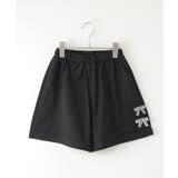 ブラック | 【セットアップ対応】冷感メッシュリボンキュロットパンツ（120~160cm） | ikka 