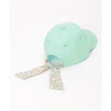 ミントグリーン | シャンブレー後ろ花リボンキャップ | ikka 