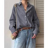 ネイビーブルー | ダブルガーゼロゴ刺繍オーバーシャツ | Lbc with Life