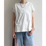 ホワイト | ラメ袖フレンチTシャツ | Lbc with Life