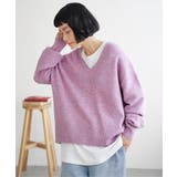 ピンク | ラインVネックニットプルオーバー | Lbc with Life
