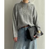 グレー | 透かしラインバックスリットニット | Lbc with Life