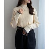 袖配色レイヤーリブニット | Lbc with Life | 詳細画像9