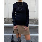 ブラック | 袖配色レイヤーリブニット | Lbc with Life