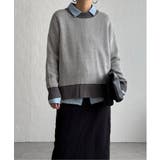 チャコール | ヘリンボン柄ニットプルオーバー | Lbc with Life