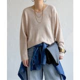 ベージュ | アンゴラコンVネックニット | Lbc with Life