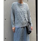 ブルー | マットモールケーブルニットプルオーバー | Lbc with Life