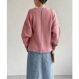 ピンク | 【インフルエンサー着用】ステッチ配色畦ラインニットプルオーバー | Lbc with Life