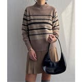 モカ | ラメネップボーダーニットプルオーバー | Lbc with Life