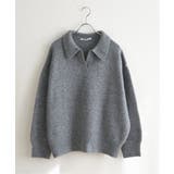 グレー | ポロ襟スキッパーニット | Lbc with Life