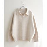 ベージュ | ポロ襟スキッパーニット | Lbc with Life