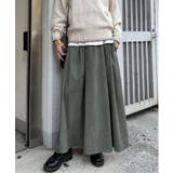 カーキ | ピーチツイルベルトタックスカート | Lbc with Life