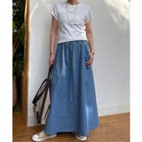 デニムコットンワークフレアスカート | Lbc with Life | 詳細画像3