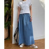 デニムコットンワークフレアスカート | Lbc with Life | 詳細画像4