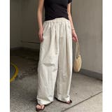 ベージュ | ナイロンギャザーワイドパンツ | Lbc with Life