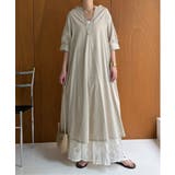 ベージュ | コットンスキッパーロングワンピース | Lbc with Life