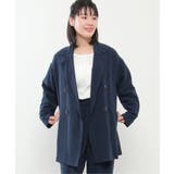 ネイビー | 【セットアップ対応】レーヨン麻ダブルジャケットコート | Lbc with Life