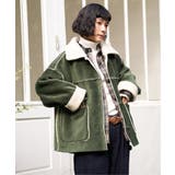 グリーン | ボアコーデュロイリバーシブル襟付きジャケット | Lbc with Life