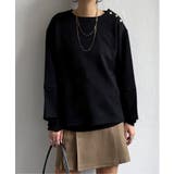 ブラック | 幾何学ジャカード袖パフプルオーバー | Lbc with Life