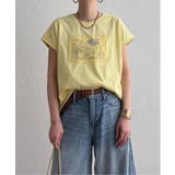 イエロー | 冷感フレンチスリーブ刺繍Tシャツ | Lbc with Life