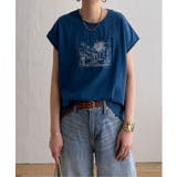 ブルー | 冷感フレンチスリーブ刺繍Tシャツ | Lbc with Life