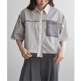 オフホワイト | ストライプチュールカブセSSシャツ | VENCE share style【WOMEN】