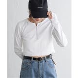 オフホワイト | テレコハーフジップクロップドプルオーバー | VENCE share style【WOMEN】