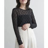 ブラック | シアーリボンフロッキープルオーバー | VENCE share style【WOMEN】