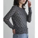 グレー | シアーリボンフロッキープルオーバー | VENCE share style【WOMEN】