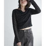 ブラック | レースドレープオフショル | VENCE share style【WOMEN】