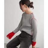 グレー | プリーツ加工配色袖トップス | VENCE share style【WOMEN】