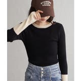 ブラック | クールクール12Gリブ配色プルオーバー | VENCE share style【WOMEN】