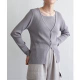 グレイ | 【2点セット】レーヨンポリネックデザインリブカーディガン | VENCE share style【WOMEN】