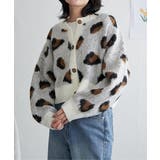 オフホワイト | ヒョウ柄ショートガーディガン | VENCE share style【WOMEN】