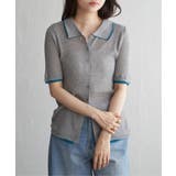 モクグレー | 麻タッチ襟付きカーディガン | VENCE share style【WOMEN】