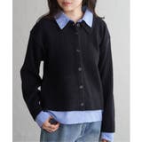 ブラック | アルパカタッチシャツドッキングカーディガン | VENCE share style【WOMEN】