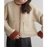 アイボリー | アルパカタッチ配色カーディガン | VENCE share style【WOMEN】