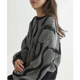 ブラック | 5Gヒョウタン柄ジャガードプルオーバー | VENCE share style【WOMEN】