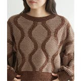 ブラウン | 5Gヒョウタン柄ジャガードプルオーバー | VENCE share style【WOMEN】