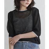 ブラック | 透かし編み配色トップス | VENCE share style【WOMEN】