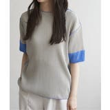 グレー | プリーツ袖配色トップス | VENCE share style【WOMEN】