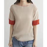 ベージュ | プリーツ袖配色トップス | VENCE share style【WOMEN】