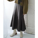 ブラウン | 合皮切り替えマーメイドスカート | VENCE share style【WOMEN】