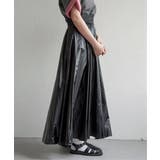 ブラック | メタリックギャザースカート | VENCE share style【WOMEN】