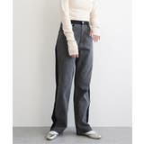 ブラック | センター切り替えワイドデニムパンツ | VENCE share style【WOMEN】