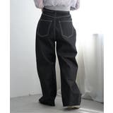 ブラック | リジットデニムカーブパンツ | VENCE share style【WOMEN】