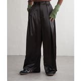 ブラック | サテンタックワイドパンツ | VENCE share style【WOMEN】