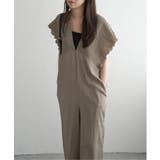 ベージュ | シャーリングオールインワン | VENCE share style【WOMEN】